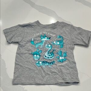 Delta Gray Kids Tee with Blue Animal Graphics